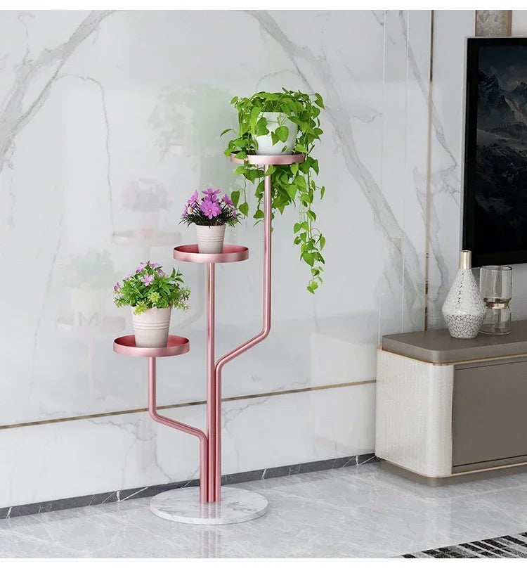 Eisen Indoor Balkon Blumenregale Wohnmöbel Bodentyp Blumentopf Ständer Wohnzimmer Mehrschichtiges Pflanzenregal S