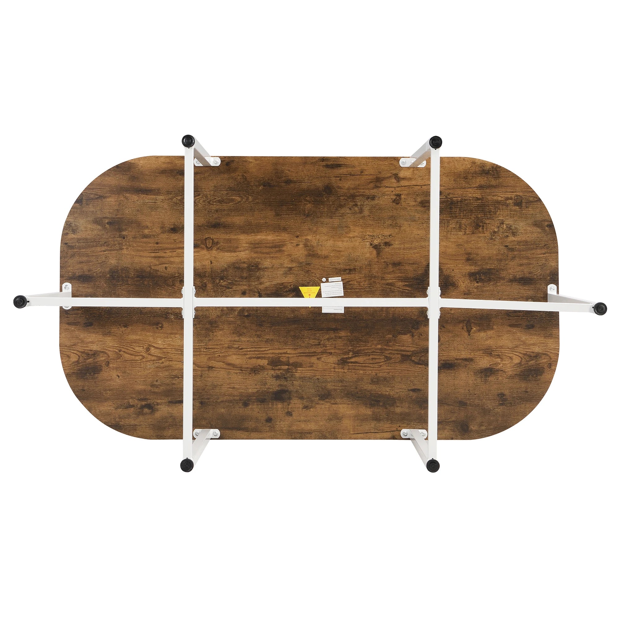 TOPMAX Modern 7-Piece Dining Table Set with Faux Marble Compact 55Inch Kitchen Table Set for 6