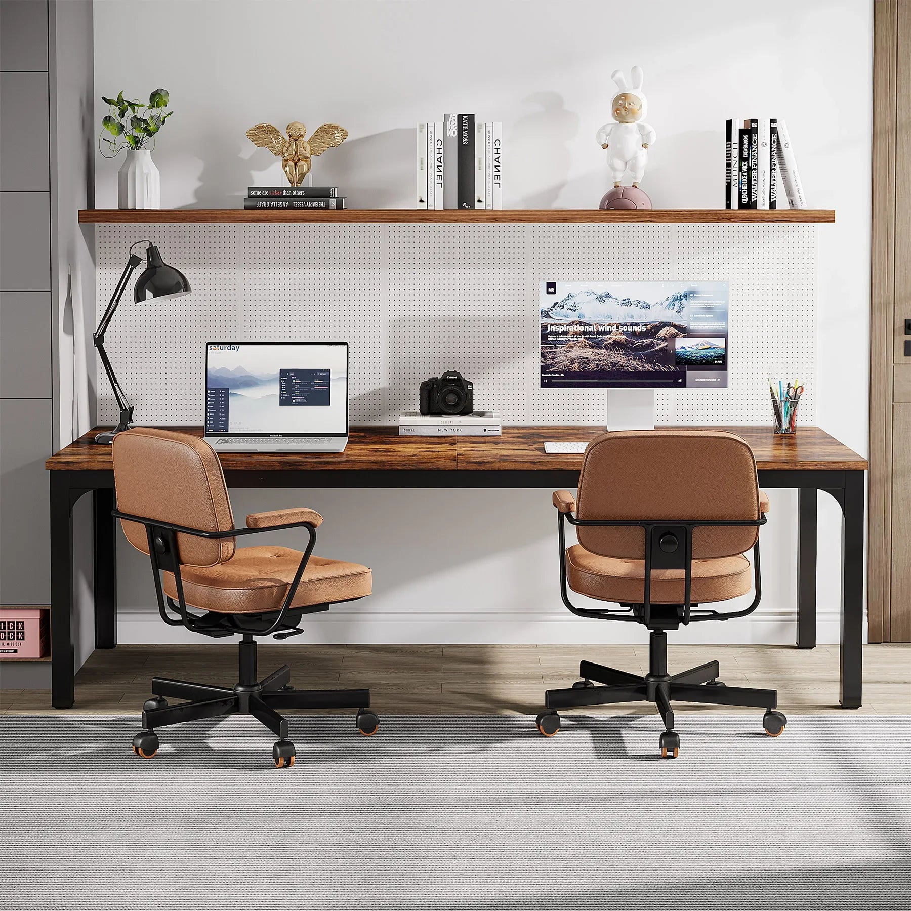 Tribesigns 78.7 Inches Extra Long Computer Desk 2 Person Desk, Double Long Desk, Workstaion for Home Office