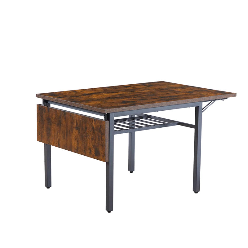 Vintage Folding Dining Table 63.2” – Space Saving Extendable Kitchen Table with 1.2” Thick Top for Small Dining Rooms & Apartments