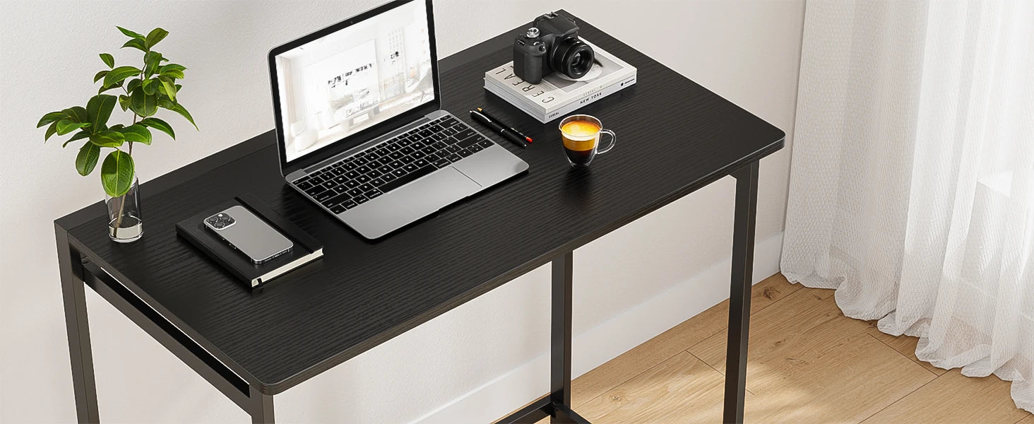 Small Foldable Computer Desk for Small Spaces, Space Saving Study Writing Office Desk Foldable Table for Home Office