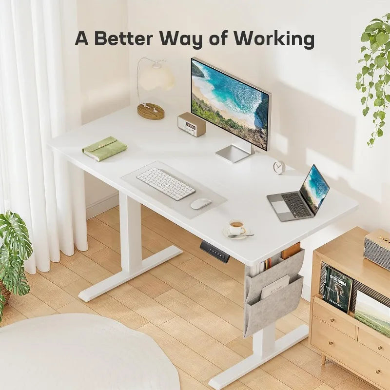 Marsail Standing Desk Adjustable Height Home Office Desk,‎48x24 Electric Standing Desk, Stand up Desk with Storage Bag