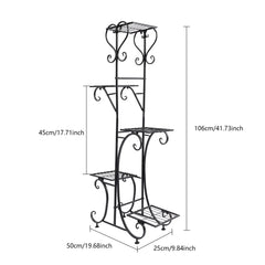 Upgraded 5-Tray Flower Stand | Floor Standing, Baking Paint, 19.689.8441.73in, Modern Style 5-Tier Plant Rack with Square Trays