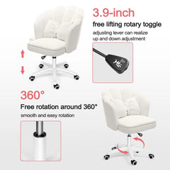 Cute Petal Desk Velvet Butterfly Chairs with Bow Cushion