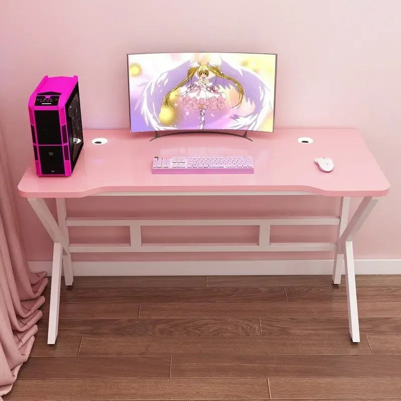 FurnishSpot™ SpaceSmart™ Pink Gaming Desk – Girls Study Desk Laptop Computer Table