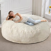 5ft Bean Bag Chairs, for Adults Large Beanbag Chair w/Stripe Plush Cover Big, bean bag Chair for Living Room Bedroom Dorm Office