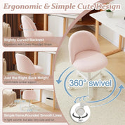 Cute Armless Desk Chair with Lumbar Support & Wheels