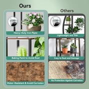 Indoor 11 Tiered Wood Plant Stand with Grow Lights