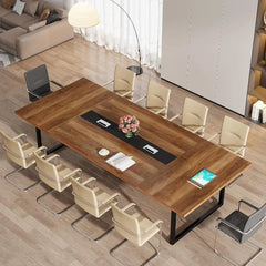 Tribesigns 8FT Conference Table, 94.49 L x 47.24 W x 29.53 H Inches Large Meeting Table/Podcast Table for 10 People
