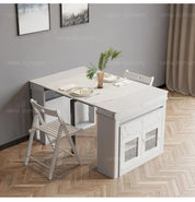 Modern Extendable Dining Table Rectangle Sideboard With Storage