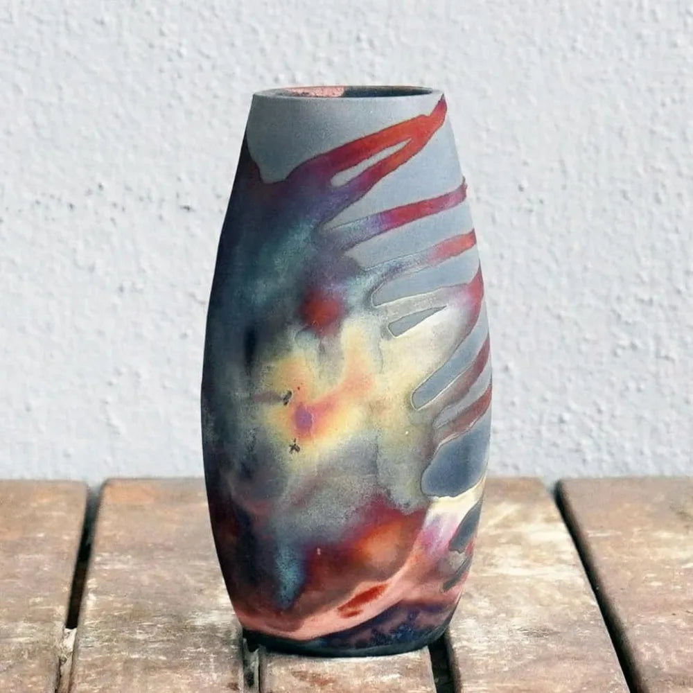 6-inch handmade ceramic vase - Bohemian style, gift box, gift for mom, home decor
