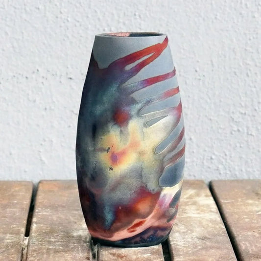 6-inch handmade ceramic vase - Bohemian style, gift box, gift for mom, home decor