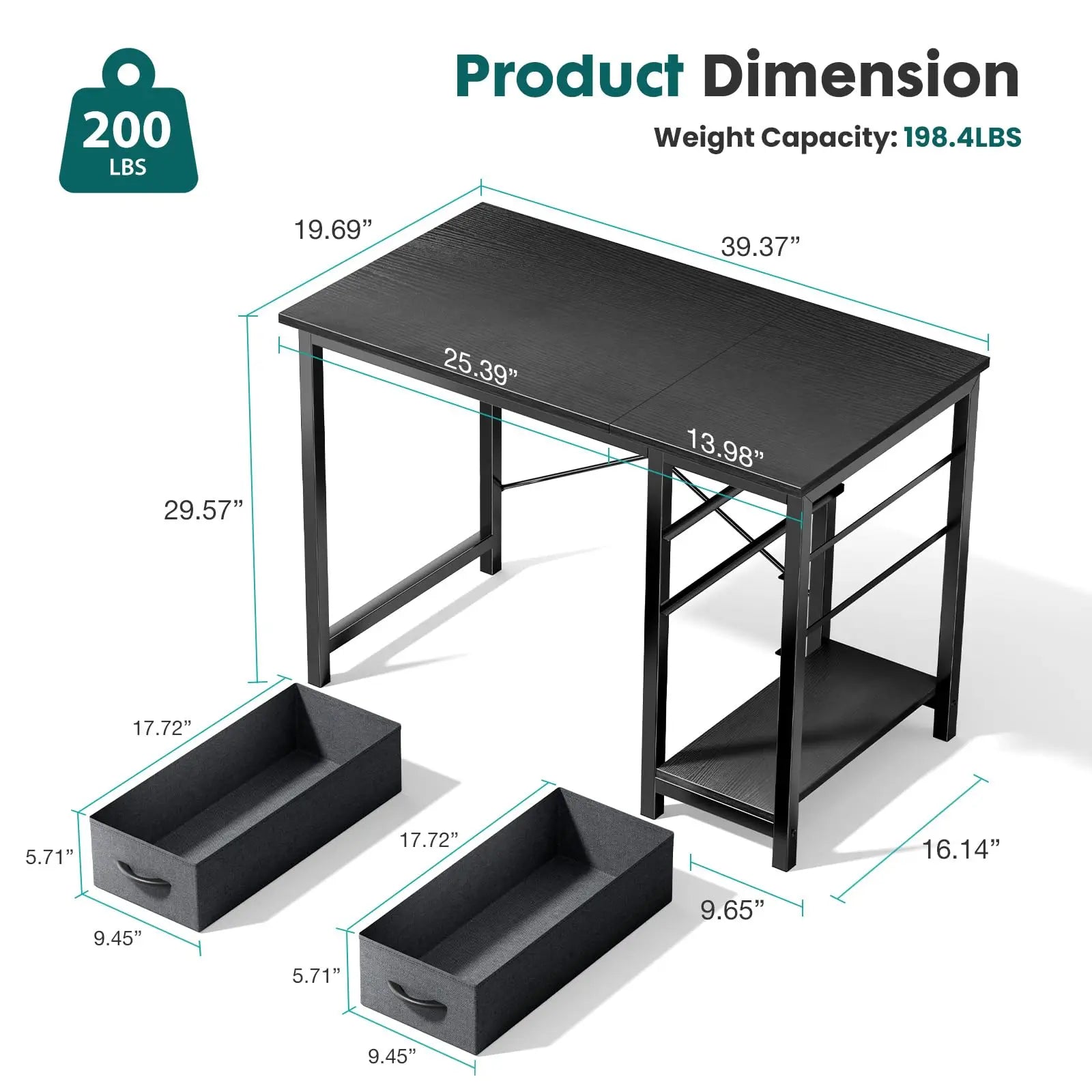 Rectangular Computer Desk with Storage Cabinet | Space-Saving Modern Office Desk – FurnishSpot®