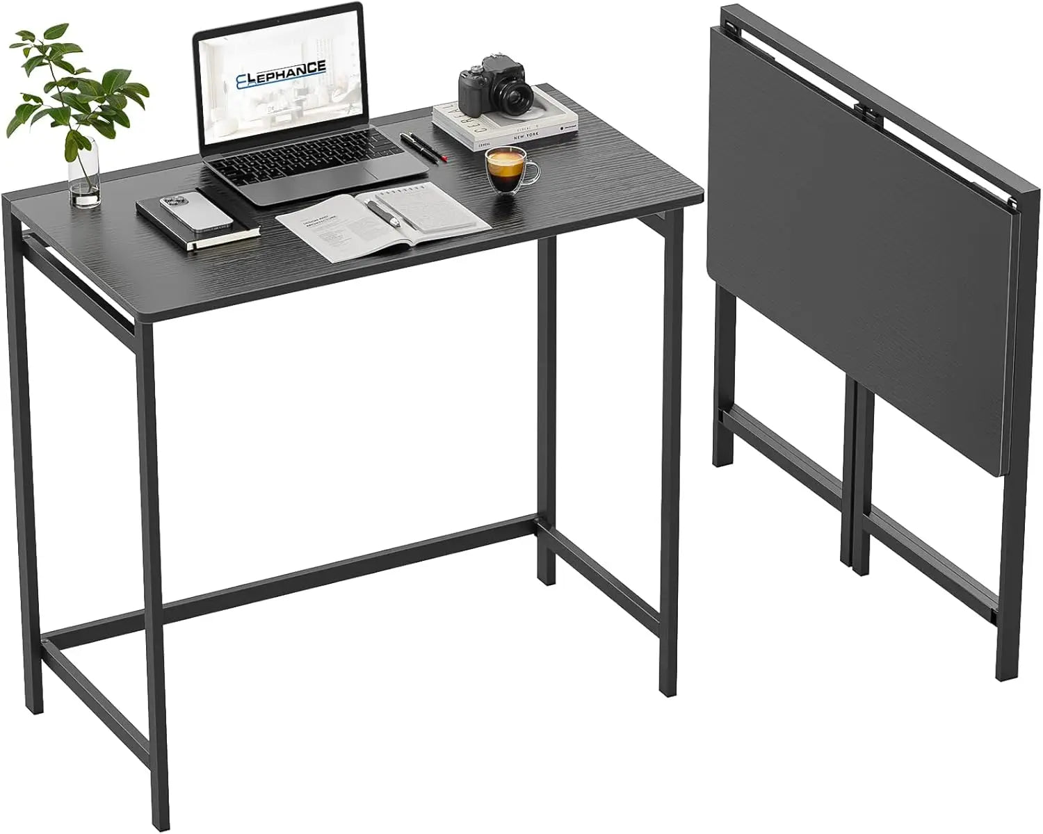 Small Foldable Computer Desk for Small Spaces, Space Saving Study Writing Office Desk Foldable Table for Home Office