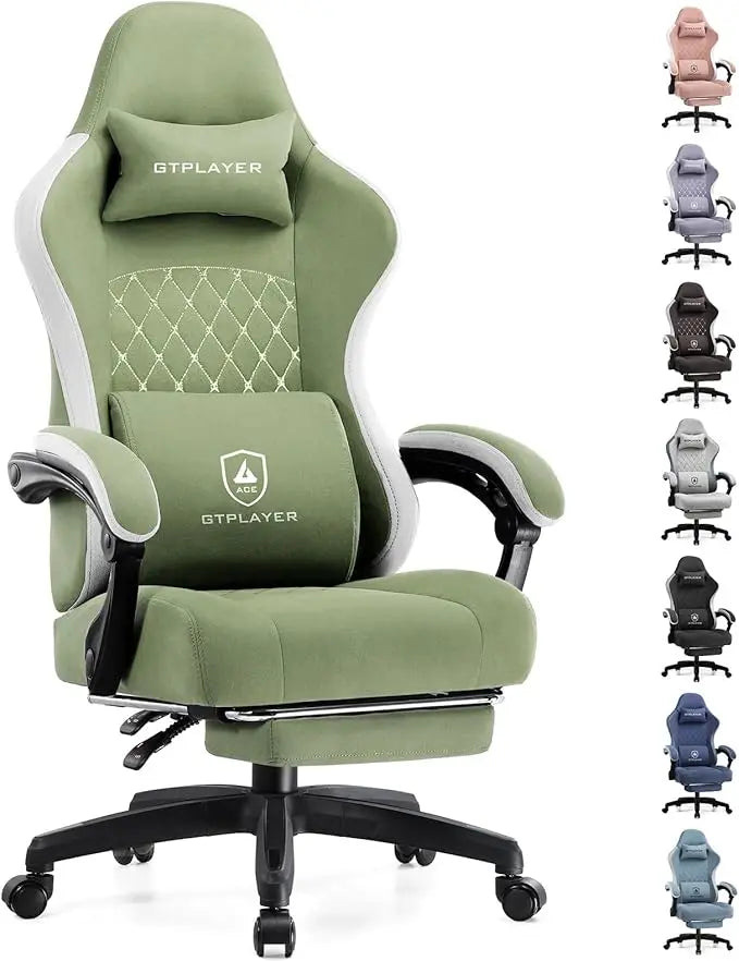GTPLAYER Gaming Chair with Pocket Spring Cushion, Linkage Armrests and Footrest