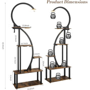 Decorative Half-Heart Plant Stand with LED Lighting for Indoor Plants
