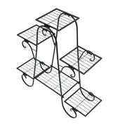 Modern Nordic Style Iron Square Plant Stand, 6-Tier Black Baking Lacquer Shelf, Holder for Plants Decor, Max Load 10kg per Tier