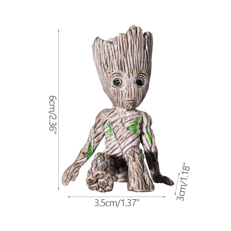 Fashion Handicrafts Anime Action Groot Character Multifunction Plants Flower Pot Pen Holder Storage Organizer Home Decor Crafts