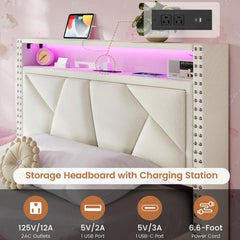 White Twin Bed Frames with LED Lights