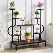 8-Tier Metal Plant Shelf for Multiple Plants, Round & Square Boards