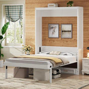 FurnishSpot™ Full Size Murphy Bed with Storage Drawers – Vertical Fold-Down Wall Bed Cabinet
