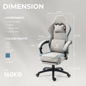 Gaming Chair with Pocket Spring Cushion, Gel Pad and Storage Bag