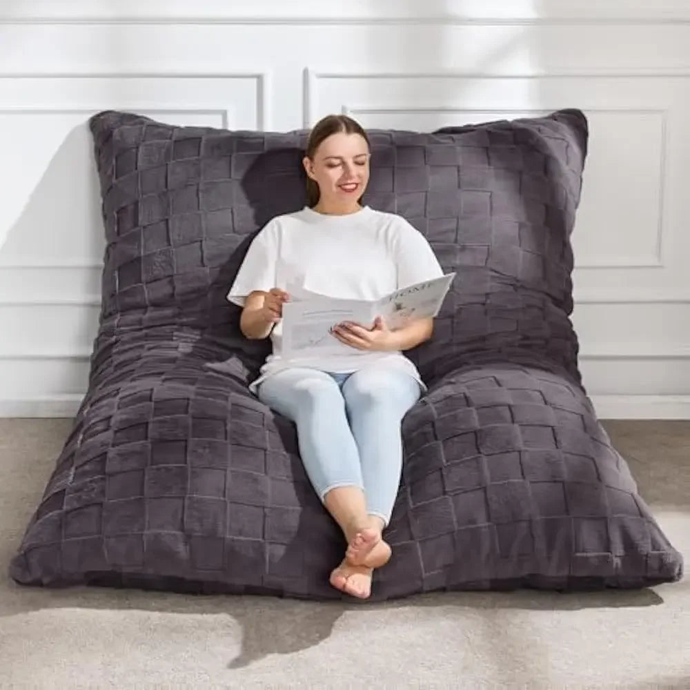 3 in 1 Giant Bean Bag Chairs Convertible Bean Bag Floor Cushion with Machine Washable Cover, Beanbag Chairs for Adult