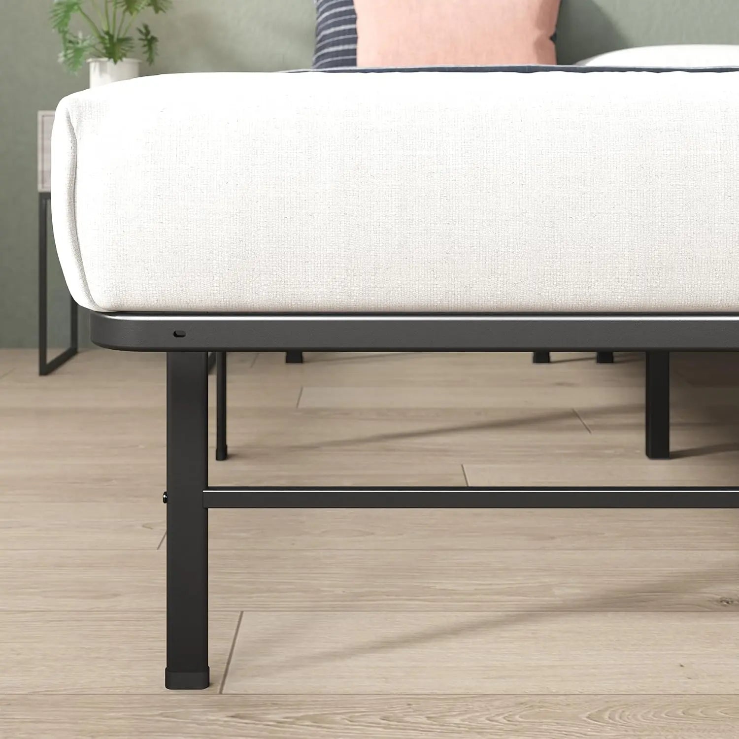 14in Queen Metal Bed Frame, Quick Assembly SmartBase® Mattress Foundation, Heavy Duty Sturdy Steel with No Box Spring Needed