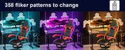 RGB Gaming Chair with LED Lights and Ergonomic Computer Chair Reclining PU Leather High Back Video Office Chair with Headrest