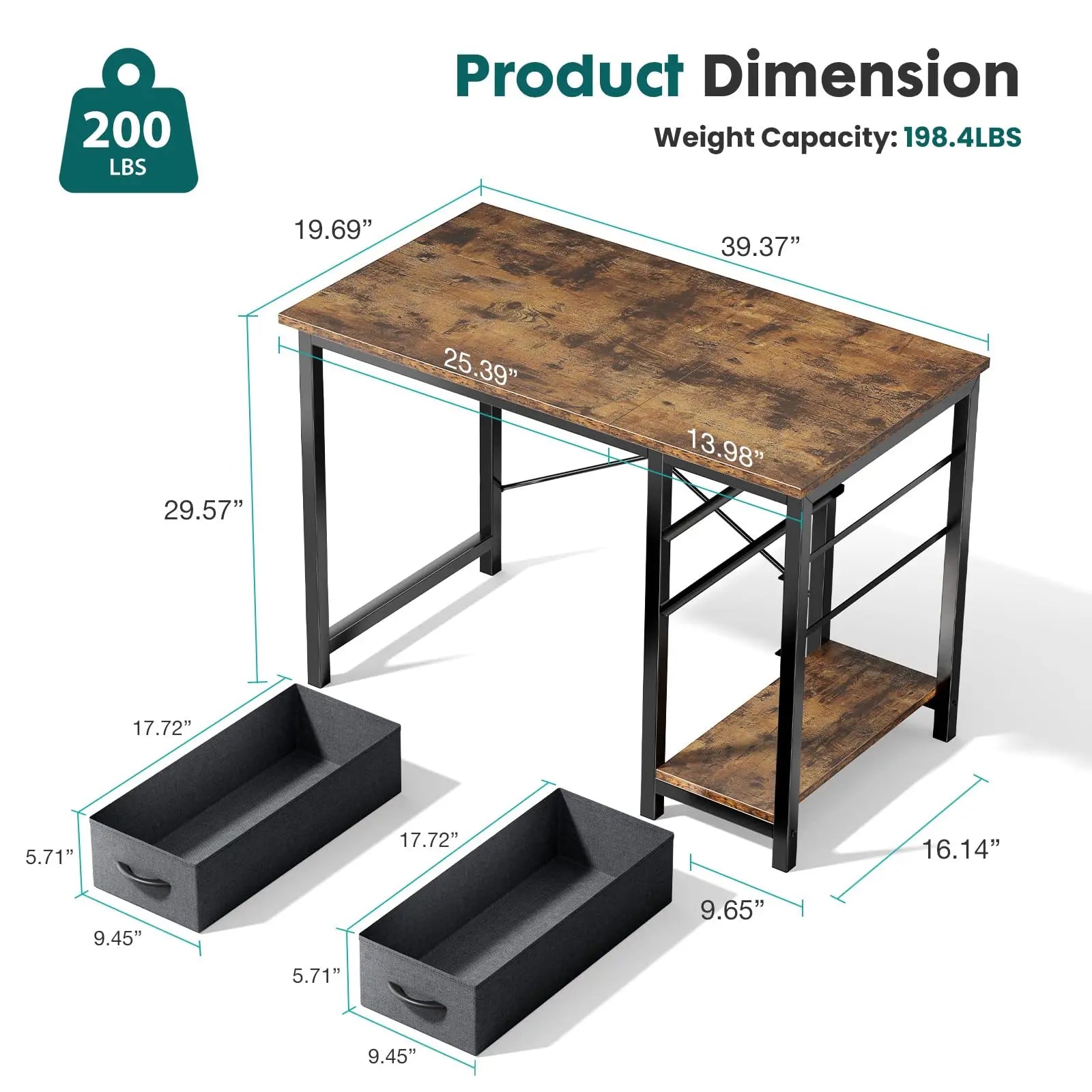 Rectangular Computer Desk with Storage Cabinet | Space-Saving Modern Office Desk – FurnishSpot®