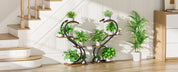 Indoor 4 Tiered Metal Plant Stand with Grow Light