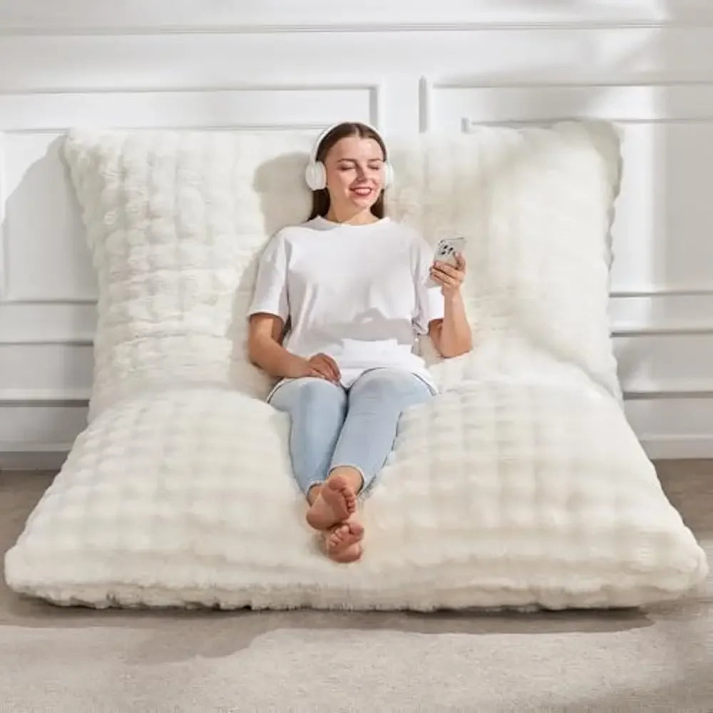 3 in 1 Giant Bean Bag Chairs Convertible Bean Bag Floor Cushion with Machine Washable Cover, Beanbag Chairs for Adult