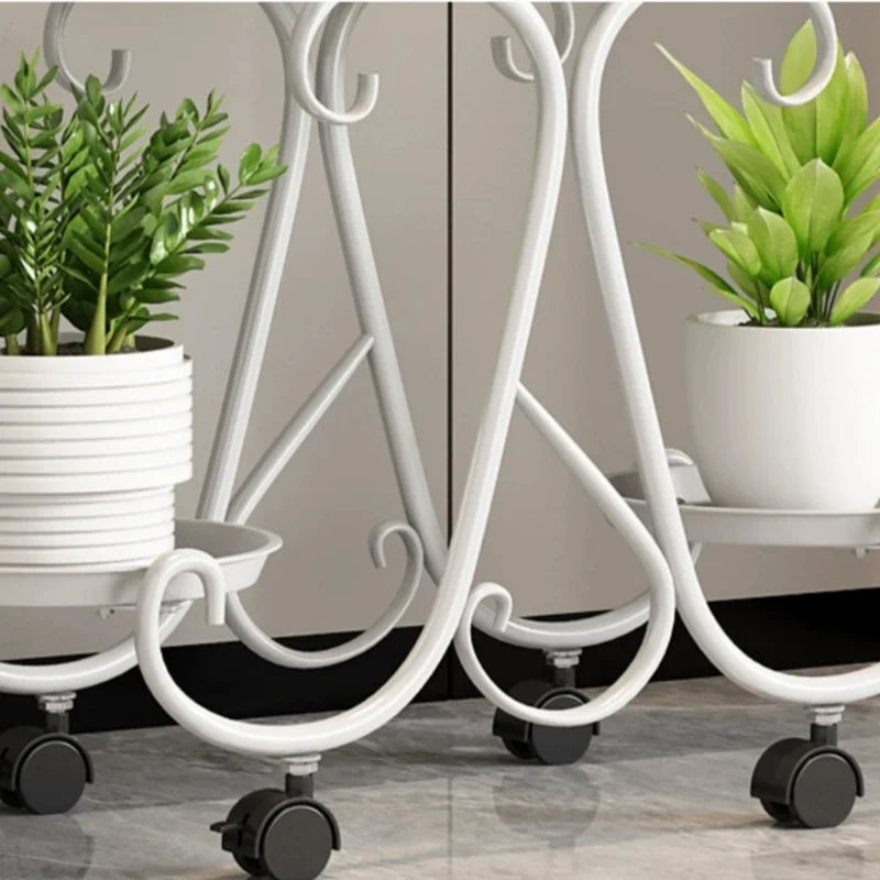 Balcony Flower Stand Storage Rack Modern Flower Stand Flower Multi-Layer Metal Shelves Plant Rack Plant Pot Stand Decor Garden