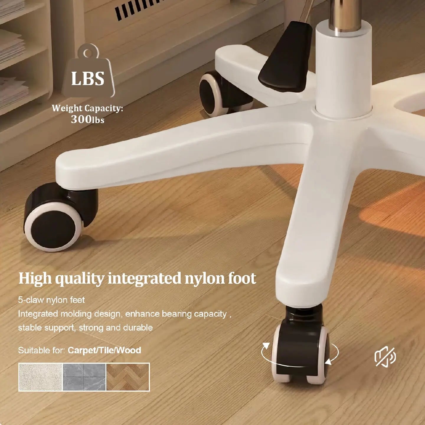 Small Round Rolling Armless Comfy Office Chair