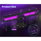 SpaceSmart Modern L-Shaped Computer Desk – Metal Frame Rectangular Corner Workstation for Home Office & Gaming