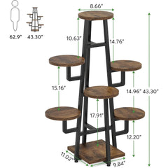 7 Tier Display Stand, Wooden Corner Plant Pots Holder  ,Tall Shelf Planter Organizer for Living Room Balcony Garden