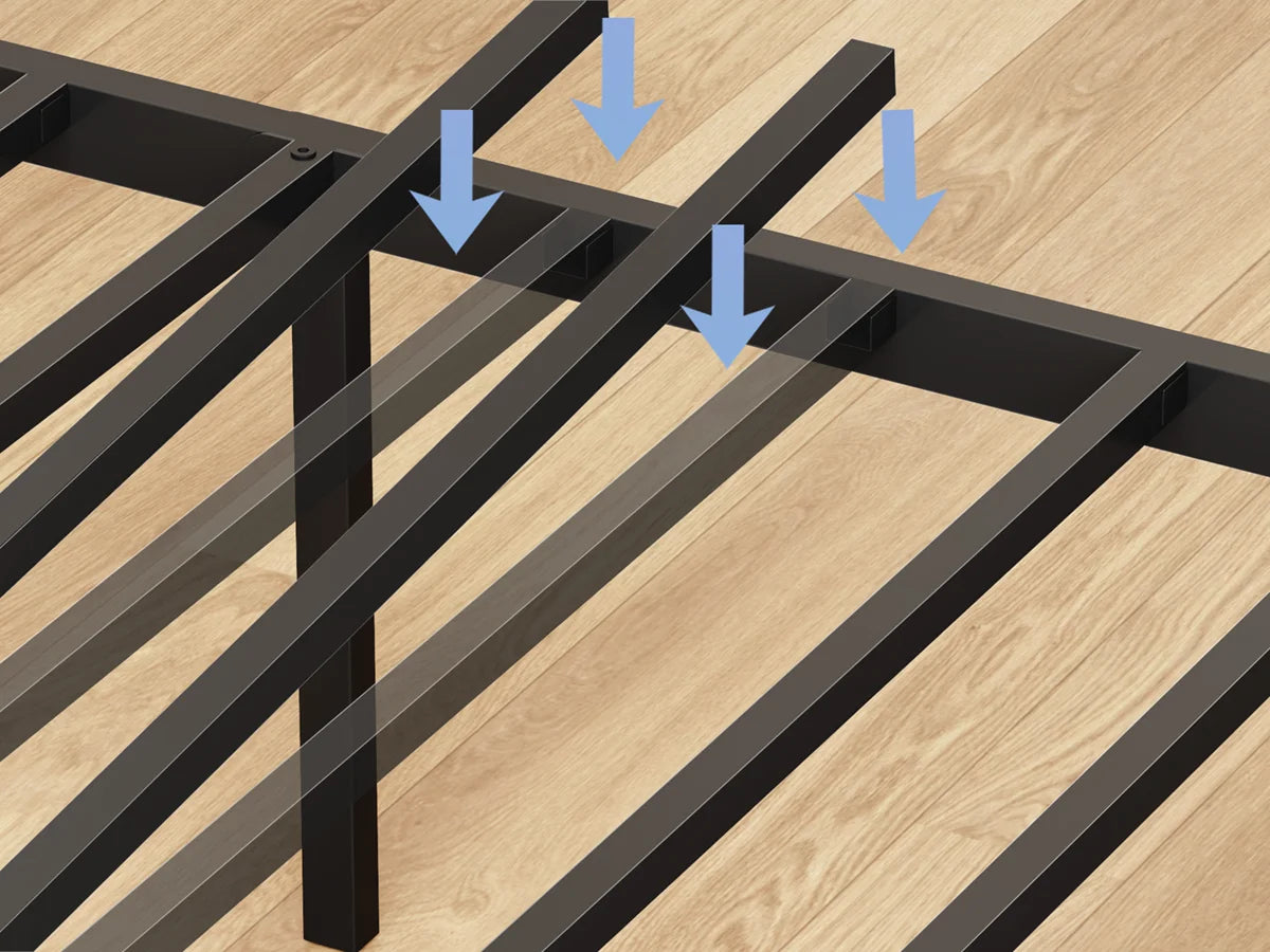 Full/Queen size bed frame with charging station, LED bed frame, headboard with frame, platform bed frame, soft cushion bed frame