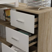 Home Office Computer Desk with 3 Drawers and 2 Shelves