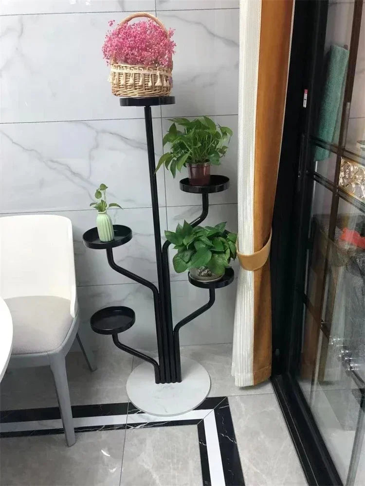 Eisen Indoor Balkon Blumenregale Wohnmöbel Bodentyp Blumentopf Ständer Wohnzimmer Mehrschichtiges Pflanzenregal S