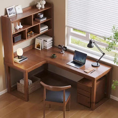 European Solid Wood Corner Computer Desks Home Desktop Computer Table L-shaped Long Writing Desks Double E-sports Gaming Table D