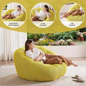 Adult Bean Bag Chair, Memory Foam Bean Bag Chair with Filling, Plush Lounge Sofa for Living Room, Bedroom, Balcony & Dorm - Cozy