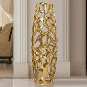 Handmade carved ceramic floor vases, exquisite containers for decorating tree branches and drying flowers