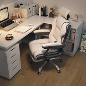 Ergonomic Executive Reclining Office Chair with Footrest Lumbar Support