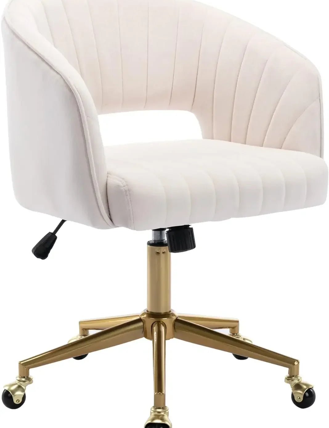 Home Office Chair Swivel Velvet Desk Chair Accent Armchair Upholstered Modern Tufted Chairs with Gold Base