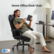 Ergonomic Big and Tall High Back Leather Office Chair with Lumbar Support and Footrest