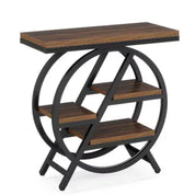 Rectangle MDF End Table with Storage, 3-Tier Narrow Side Table for Living Room, Nightstand Bedroom