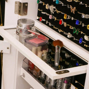 63.7" Lockable Rotating Jewelry Armoire with Full Length Mirror | Standing Storage Cabinet