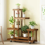 6 Tier Wood Plant Stand for Indoor Outdoor Patio