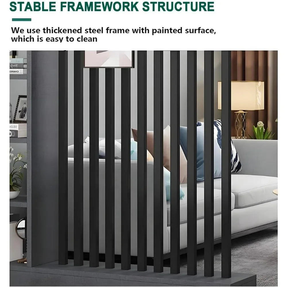 Modern Room Divider with Shelves, Privacy Screens Rooms Divider Bookcase, Separation Entrance Decor, Room Wall Panel for Home
