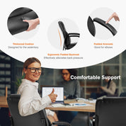 JHK Ergonomic Padded PU Leather Backrest Chair